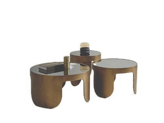 Luxueux ensemble de tables basses de designer, 3 tables basses et ensemble de table ronde.