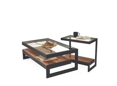 Ensemble de tables basses exclusives Table d'appoint Table en verre Table basse de salon