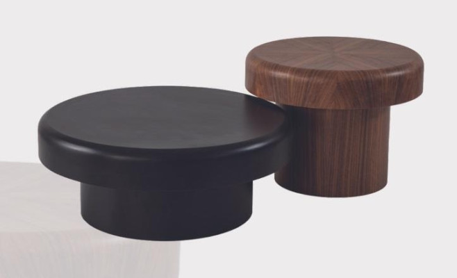 Ensemble de table ronde de designer en brun-noir table basse table de salon nouvelle
