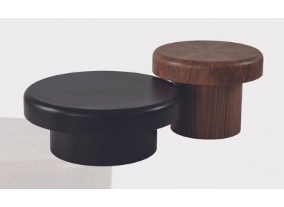 Ensemble de table ronde de designer en brun-noir table basse table de salon nouvelle