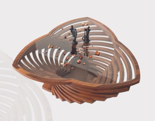 Table basse moderne en verre marron 2x Table basse Table d'appoint Table design