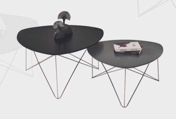 Table basse Table de salon noire Tables basses de luxe 2х Table d'appoint Table neuve