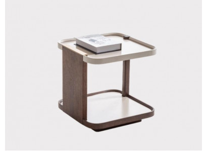 Table d'appoint moderne marron Designeur Salon Bois Carré neuf