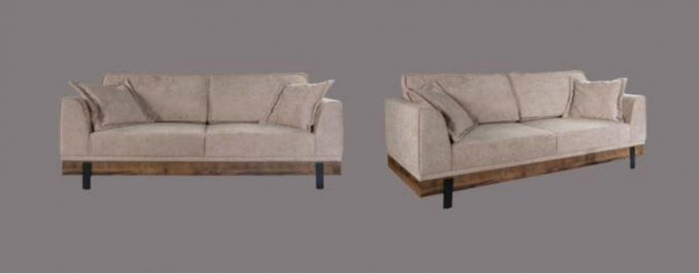 Sofa de salon 3 places en textile beige Canapé en cuir Meubles rembourrés