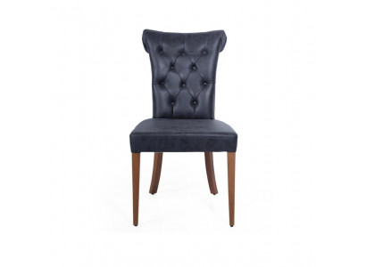 Art Déco Fauteuil Chesterfield Noir Chaises de Salle à Manger Fauteuil Design Monoplace