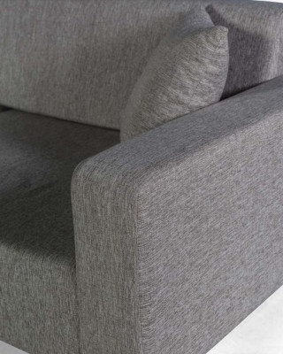 Sofa du salon Trois places canapé 3 places Rembourrage textile Gris Mobilier