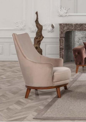 Fauteuil Rembourrage Mobilier Salon Monoplace Détente Textile Fauteuil Beige