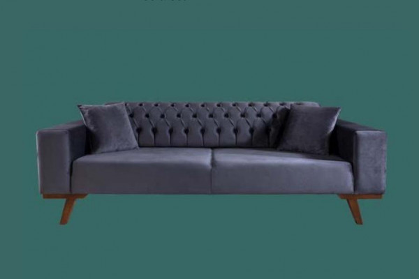 Canapé design trois places Canapé moderne gris Mobilier Tissu Bois
