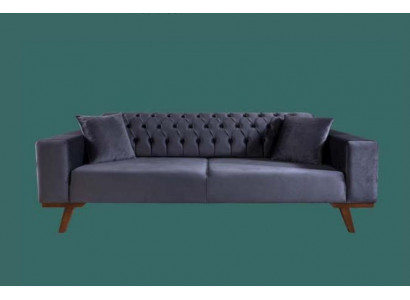 Canapé design trois places Canapé moderne gris Mobilier Tissu Bois