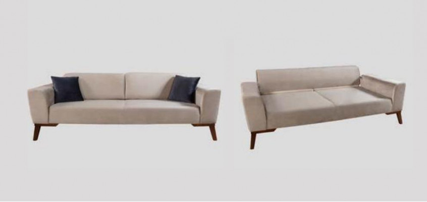 Le salon canapé Design Trois places Moderne Canapé Beige Siège en tissu