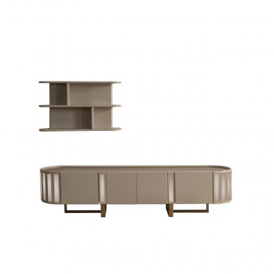 Unité murale Cabinet TV Lowboard Étagères Ensemble de support TV Buffet Commode Salon