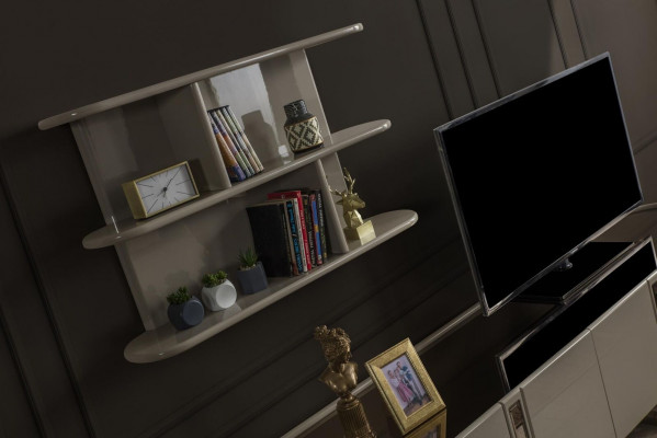 Unité murale Cabinet TV Lowboard Étagères Ensemble de support TV Buffet Commode Salon