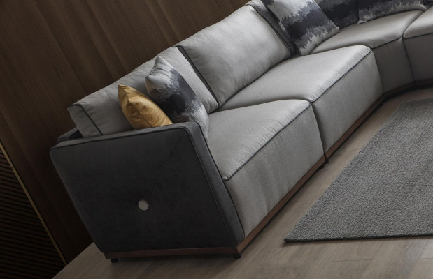 Canapé d'angle Canapés en L-forme Grand canapé d'angle Salon Polyester Moderne Luxe Tissu neuf