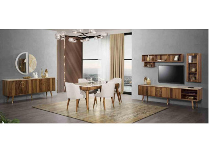 Suite Set Table Moderne 6x Chaises Chaise Complète et Set à manger 7 pièces. Salle à manger