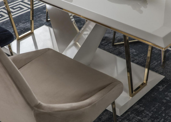 Fauteuil Chaise de salle à manger Luxe Beige Fauteuil Chaises Design Moderne Meubles