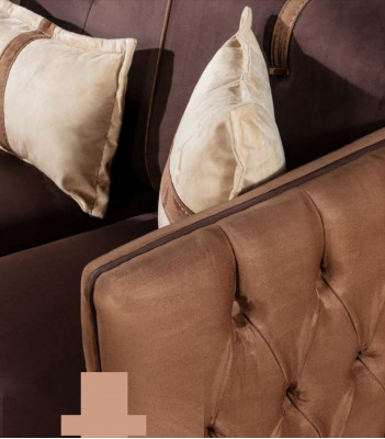 Canapé trois places Canapés trois places Tissu d'ameublement Style moderne Canapés en textile Meubles Marron