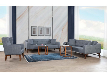 Ensemble de canapé 3+3+1 Siège complet et suite Fauteuil Textile 3 pièces