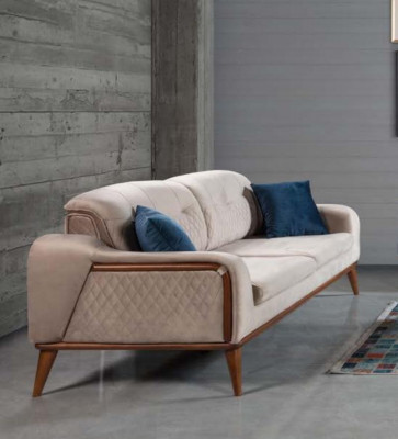 Ensemble de canapés 3+3+1 Fauteuil Canapé trois places Ensemble en textile