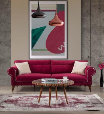 Suite Set Sofa set 3+3+1 Seat Sofas Fauteuil Tissu Canapé 3 pièces