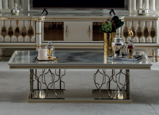 Table basse Gris Table d'appoint Design élégant Salon élégant Moderne nouveau