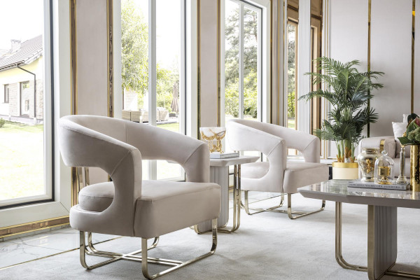 Table d'appoint Blanc Salon Métal Verre nouveau Design Moderne Mobilier de Luxe