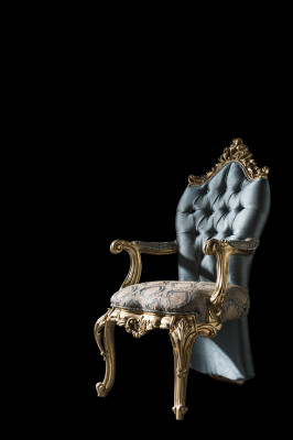 Chaise Bleue Élégante Chaises Modernes en Bois Tissu Design Luxueux Métal Nouveau