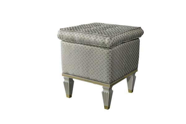 Tabouret rembourré gris Tabouret Repose-pieds Chambre Ottoman Tabouret Pouf