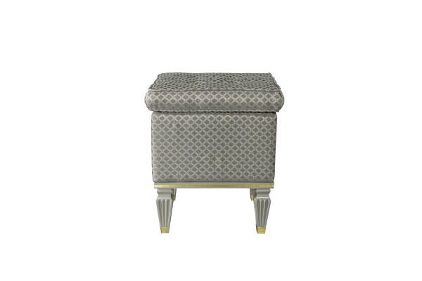 Tabouret rembourré gris Tabouret Repose-pieds Chambre Ottoman Tabouret Pouf