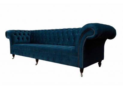 Canapé Chesterfield bleu ensemble canapé rembourré Ensemble de sièges 3+1+1