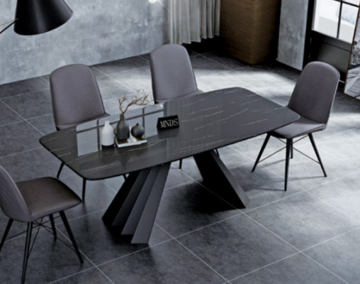 Groupe de salle à manger design Table + 4 chaises Siège Rembourrage Suite Tables Chaise inclinable