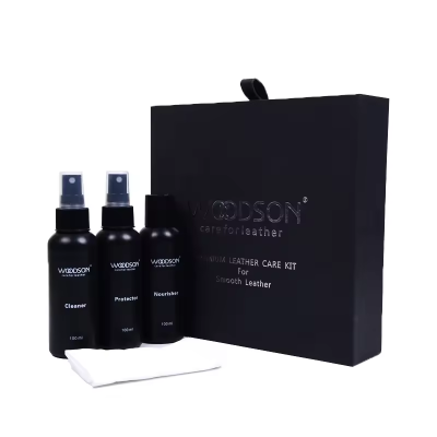 Set de nettoyage et d'entretien pour matériaux en cuir, ensemble de 3 sprays pour l'entretien.