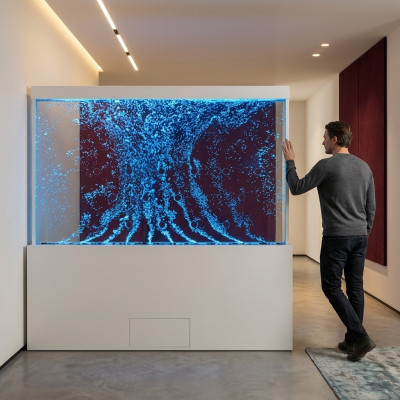 Conception de la cloison de la colonne en acier inoxydable de la colonne d'eau Murs Mur de LED