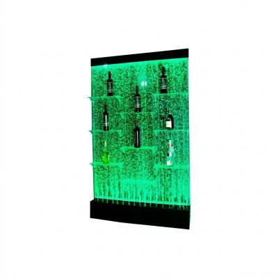 Étagères éclairées par des LEDs, mur d'eau design, étagère de bar, colonne d'eau, colonnes d'eau.