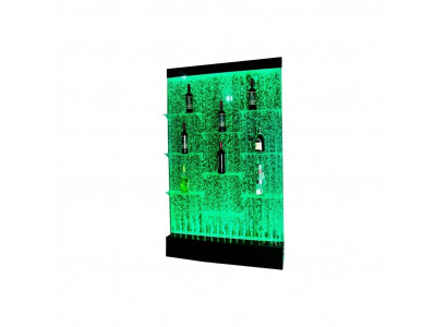 Étagères éclairées par des LEDs, mur d'eau design, étagère de bar, colonne d'eau, colonnes d'eau.