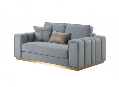Ensemble de canapé gris design 3+2 places en tissu luxueux