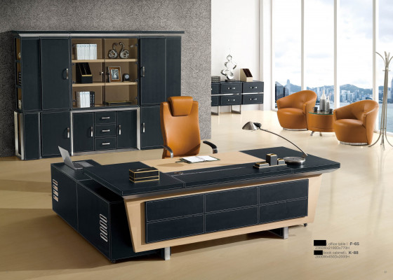 Bureau 2 pcs. Ensemble de mobilier de bureau Table Cuir Bois Design Mobilier