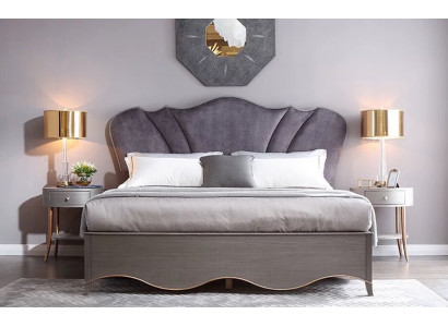 Cadre de lit Design Lit rembourré Lit Lits Hôtel Lit d'hôtel 180x200cm Mariage Bois