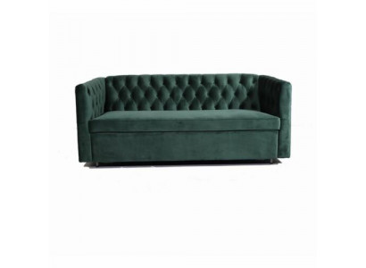 Style américain Chesterfield Canapé Canapé en cuir Trois places Vert
