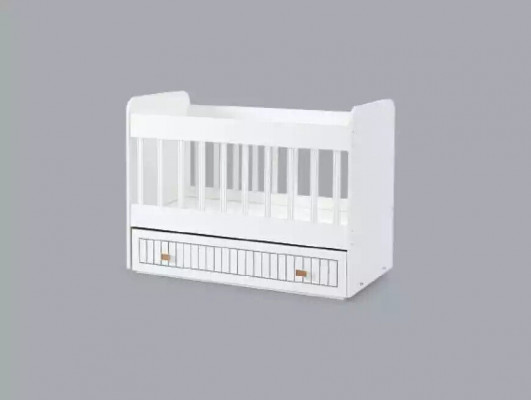 Lit de bébé Lit pour enfants Ensemble de lit tiroir Blanc de style pour la chambre d'enfant