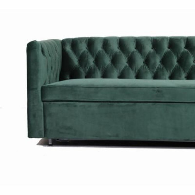 Style américain Chesterfield Canapé Canapé en cuir Trois places Vert