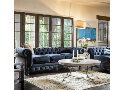 Chesterfield Sofa Canapés Ensemble de tapisserie de canapé Tissu d'ameublement en cuir