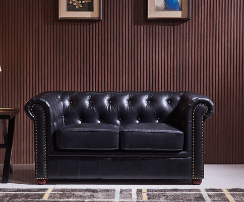 Canapé Chesterfield en tissu d'ameublement en cuir Canapé Déco Suite Rembourrage Canapés