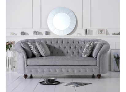 Canapé Chesterfield Canapé Tissu en cuir suédois Canapés Suite Capitonné 3 places