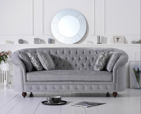 Canapé Chesterfield Canapé Tissu en cuir suédois Canapés Suite Capitonné 3 places