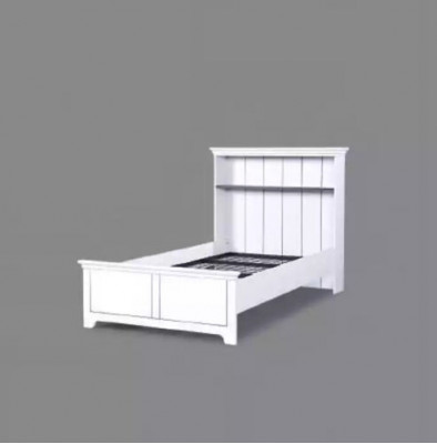 Lit en bois Design de chambre à coucher Mobilier de luxe Chambre de jeunes Blanc Classique