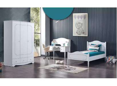 Lit pour enfants blanc de jeunesse Design moderne de lit pour enfants Chambre d'enfants