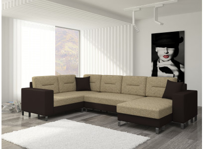 Canapé d'angle design canapé-lit avec fonction lit canapé en cuir textiles neufs 3260