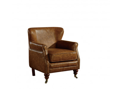 Chesterfield fauteuil à oreilles marron en cuir, ensemble canapé fauteuil en cuir, canapé en cuir neuf