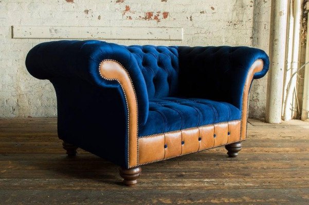 Chesterfield fauteuil en tissu rembourré 1 place canapés design luxe canapés en tissu