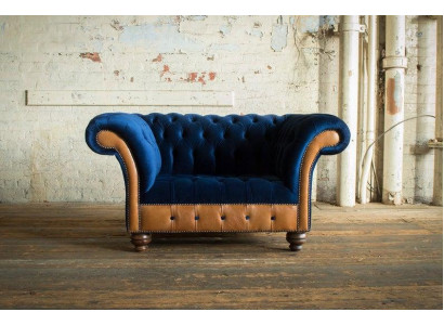 Chesterfield fauteuil en tissu rembourré 1 place canapés design luxe canapés en tissu